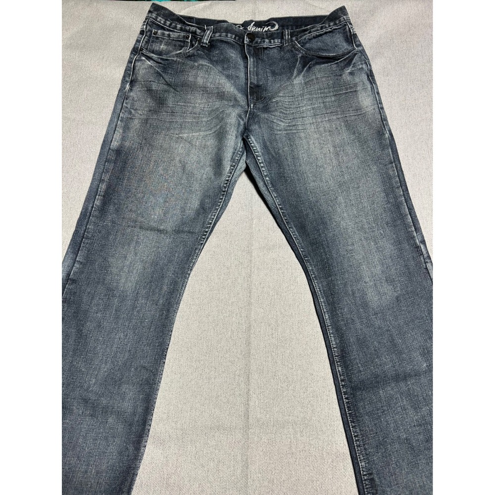 Safari Denim Jeans Mens 38x32 Blue Bootcut Faded Distressed Wash